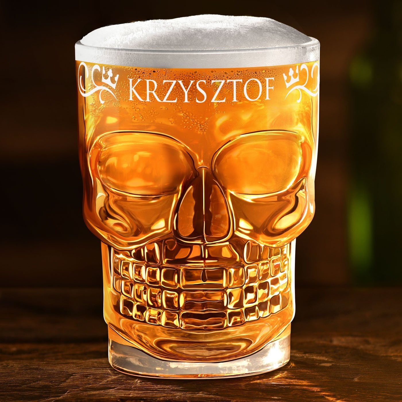 Totenkopf Bierglas mit Henkel für ihn zum Ehrentag Geburtstag Junggesellenabend