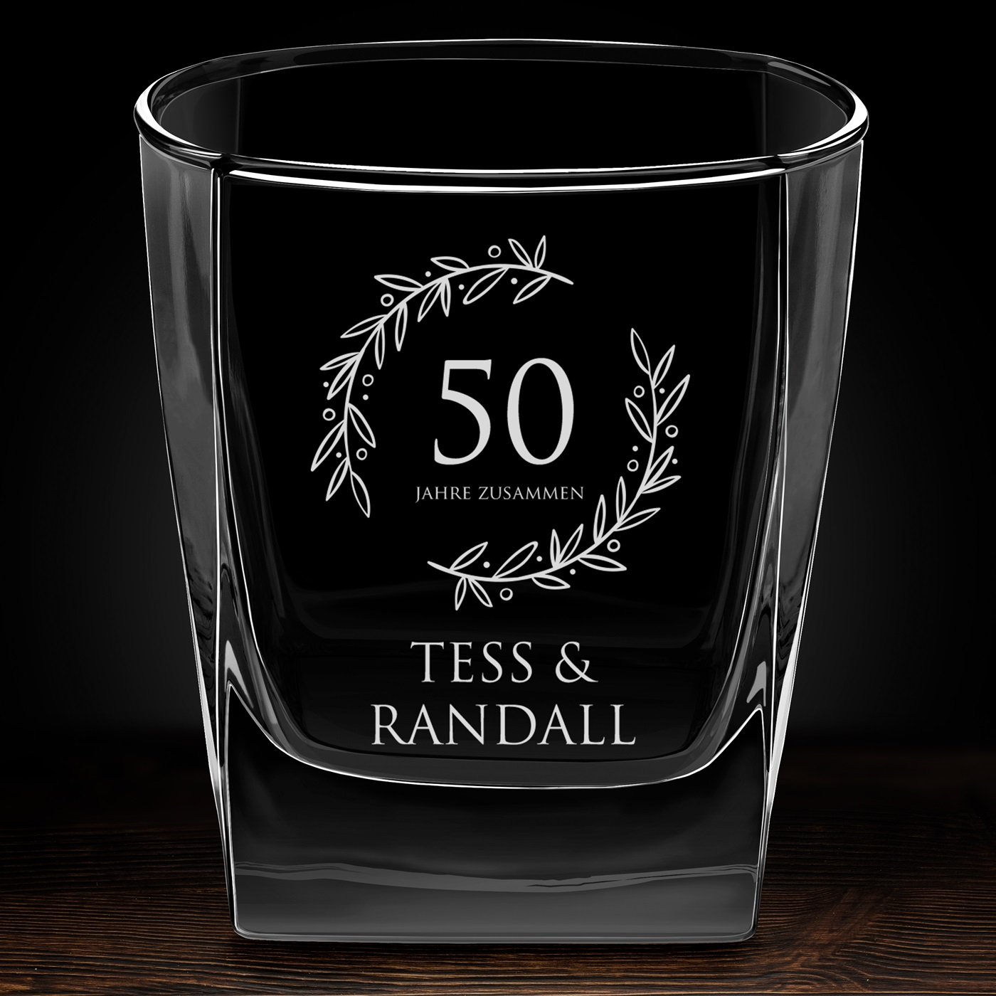 Whisky Glas mit Gravur für ein Paar zum 50. Geburtstag
