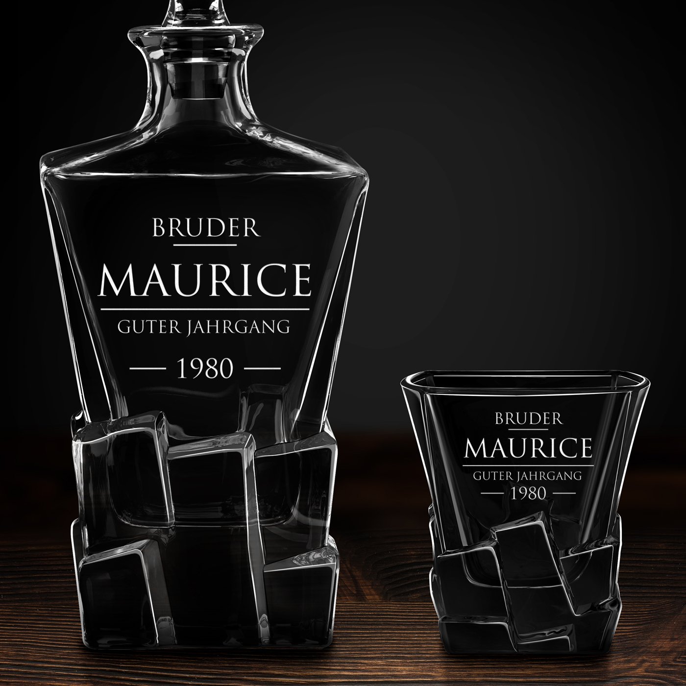 Ice Blink Karaffe mit 6 Gläsern und Gravur für Ihren Bruder zum Geburtstag