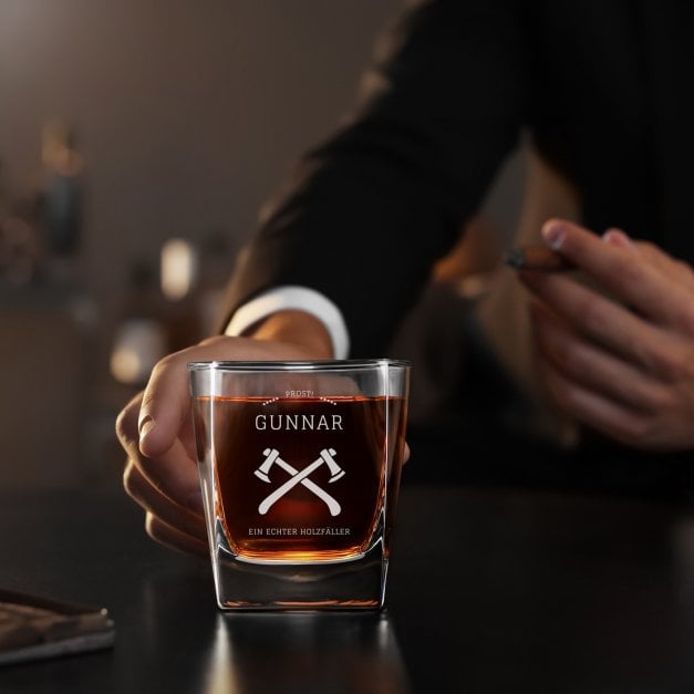 Whisky Glas mit Gravur für einen Naturfan