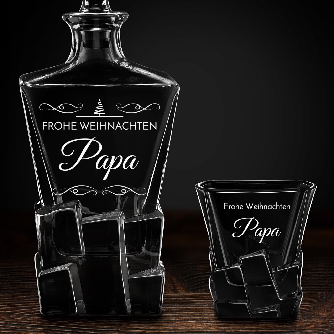 Ice Blink Karaffe mit 4 Gläsern und Gravur für Ihren Papa zu Weihnachten