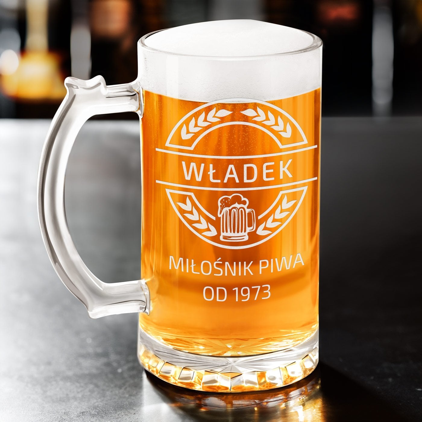Bierkrug mit Gravur für einen Biertrinker zum Geburtstag