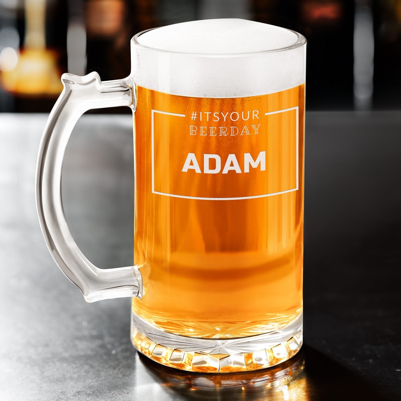 Bierkrug mit Gravur für einen Bierfan zum Geburtstag