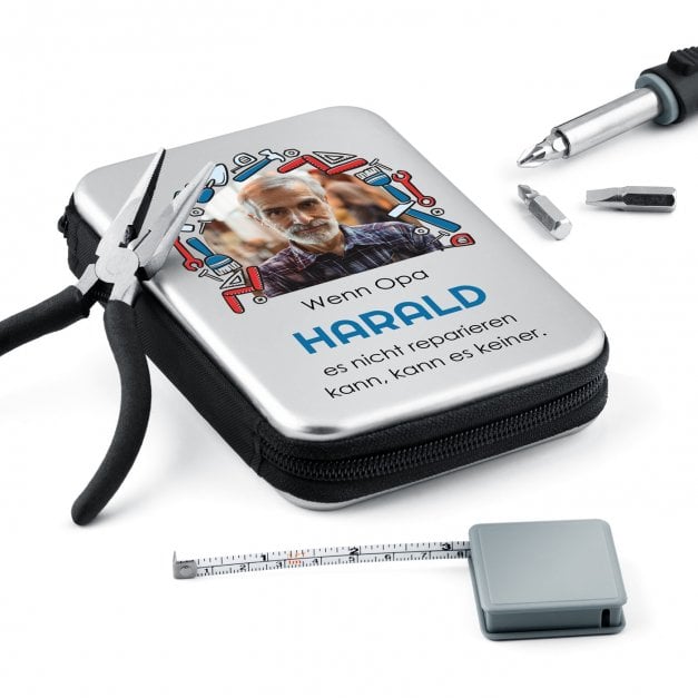 Werkzeug-Set mit Aufdruck von eigenem Foto für Ihren Großvater zum Opatag Ehrentag
