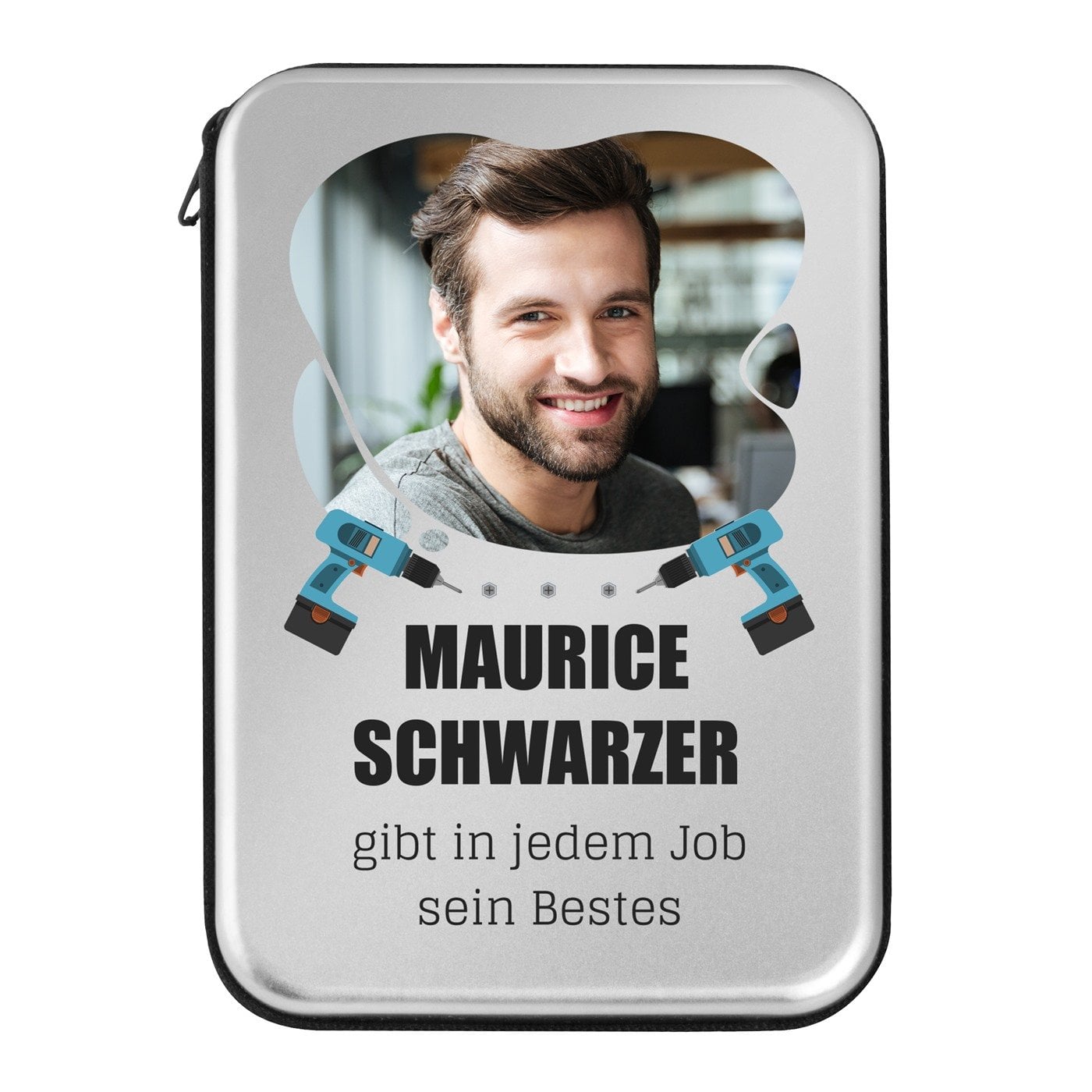 Werkzeug-Set mit Aufdruck von eigenem Foto für einen Bastler