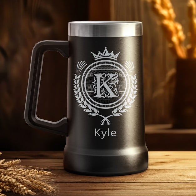Isolierter Bierkrug aus Edelstahl Schwarz für ihn zum Ehrentag