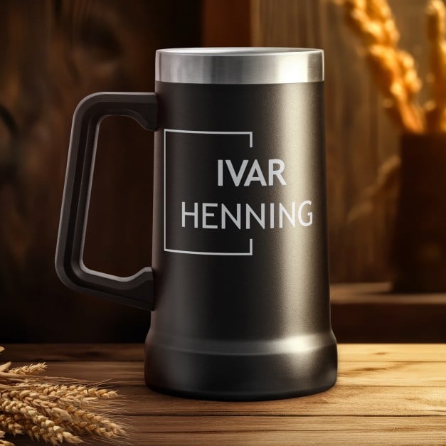 Isolierter Bierkrug aus Edelstahl Schwarz für ihn