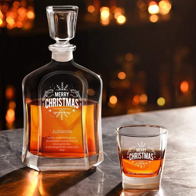 Whisky Karaffe mit 2 Gläsern und Gravur für sie zu Weihnachten