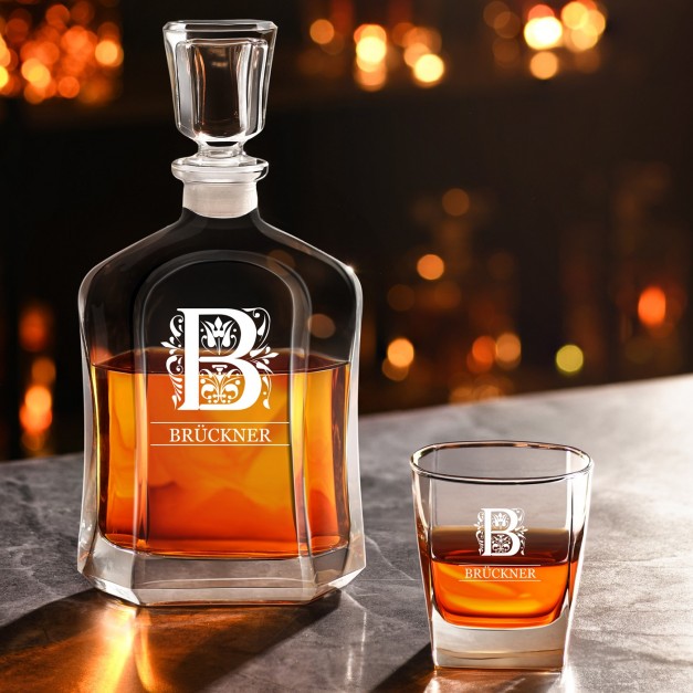 Whisky Karaffe mit 2 Gläsern und  Gravur für einen Gentleman