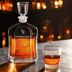 Whisky Karaffe Set mit 6 Gläsern und Gravur für Ihren Papa zum Geburtstag