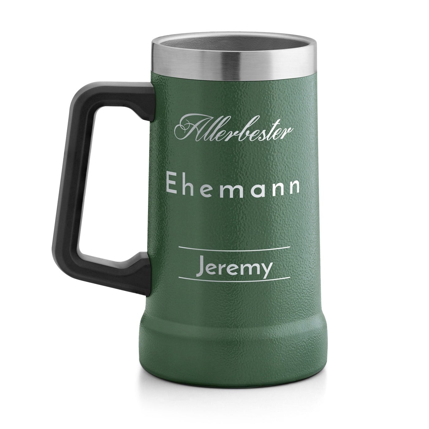 Isolierter Bierkrug aus Edelstahl Grün für Ihren Ehemann zum Hochzeitstag Ehrentag