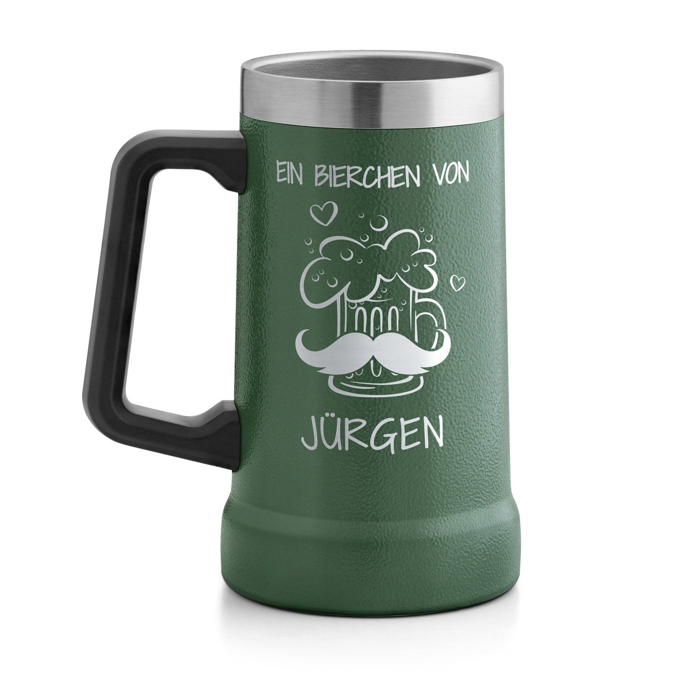 Isolierter Bierkrug aus Edelstahl Grün für Ihren Papa zum Vatertag