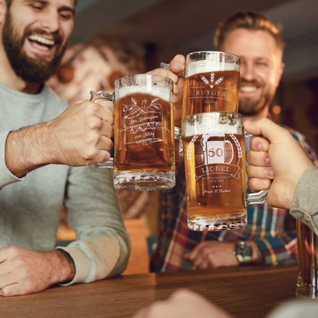 Bierkrug mit Gravur für ihn zum 50. Geburtstag