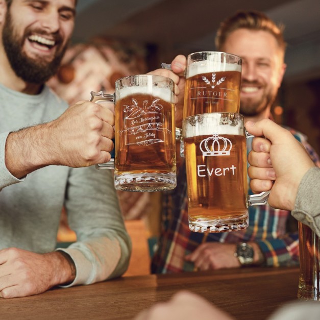 Bierkrug mit Gravur für ihn zum Ehrentag, Junggesellenabschied, zur Einweihungsparty