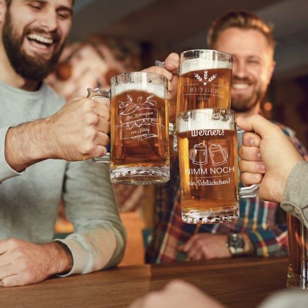 Bierkrug mit Gravur für einen Bierkenner zum Ehrentag