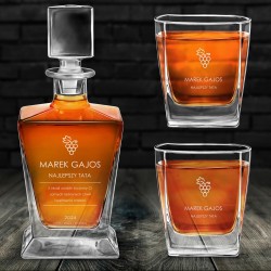 Pyramid Whisky Karaffe mit 2 Gläsern und Gravur für Ihren Vater zum Geburtstag