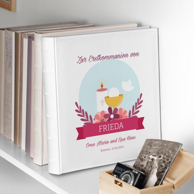 Fotoalbum mit Aufdruck zum Einstecken für ein Mädchen zur ersten heiligen Kommunion