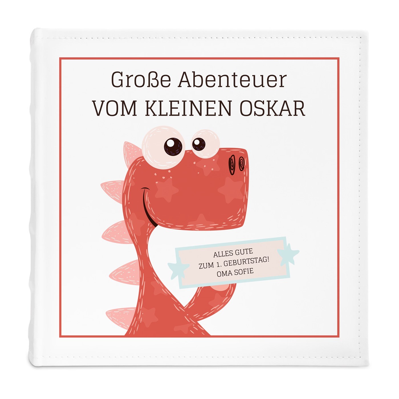 Fotoalbum mit Aufdruck zum Einstecken für einen Jungen zum Ehrentag Dino