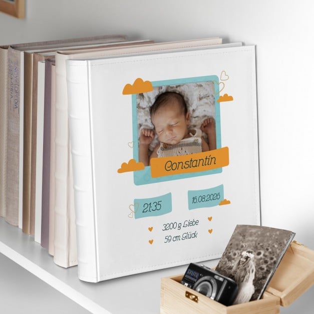 Fotoalbum mit Aufdruck zum Einstecken für einen Jungen Ihren Neffen zur Geburt