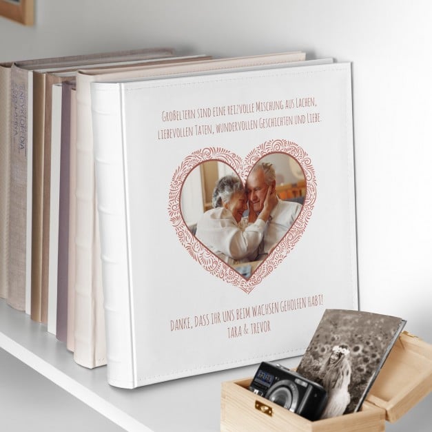Fotoalbum mit Aufdruck zum Einstecken für Ihre Großeltern als Dankeschön zum Hochzeitsjubiläum Valentinstag