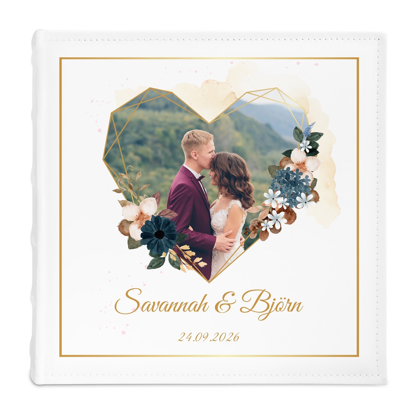 Fotoalbum mit Aufdruck zum Einstecken für ein Brautpaar zur Hochzeit
