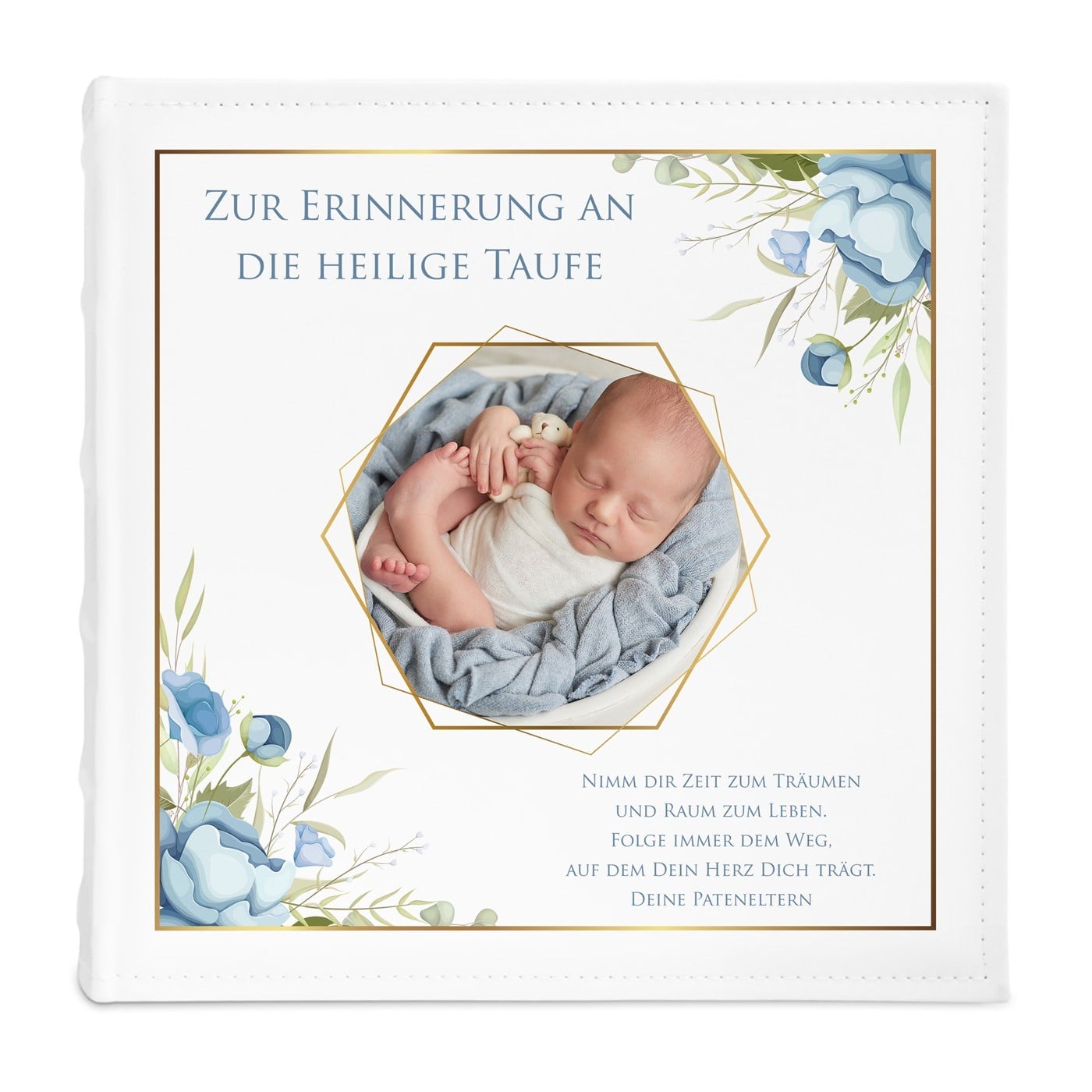 Fotoalbum mit Aufdruck zum Einstecken für ein Kind zur Taufe