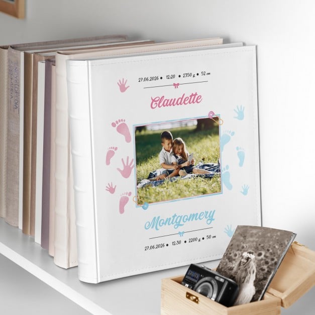 Fotoalbum mit Aufdruck zum Einstecken für Ihre Kinder zur Geburt