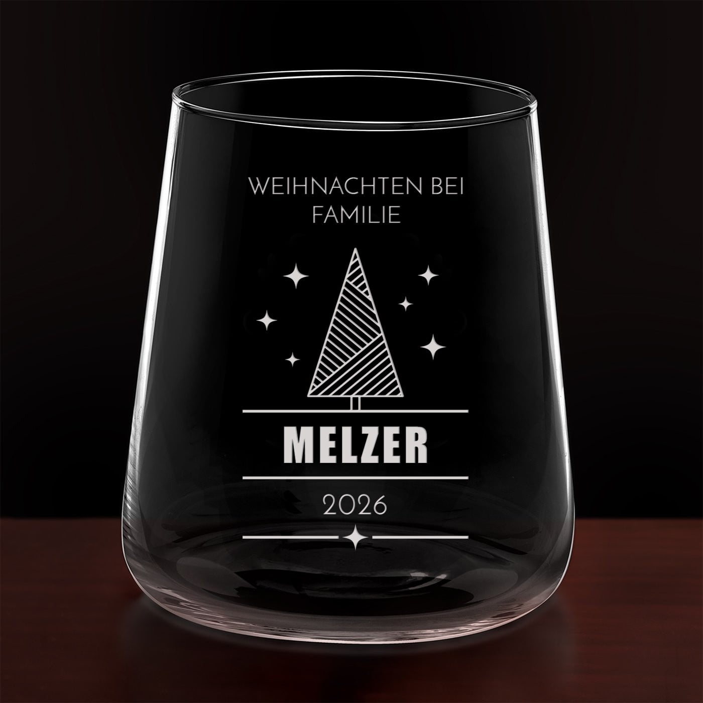 Avant-Garde 6 Weingläser ohne Stiel mit Gravur für ein Paar zu Weihnachten