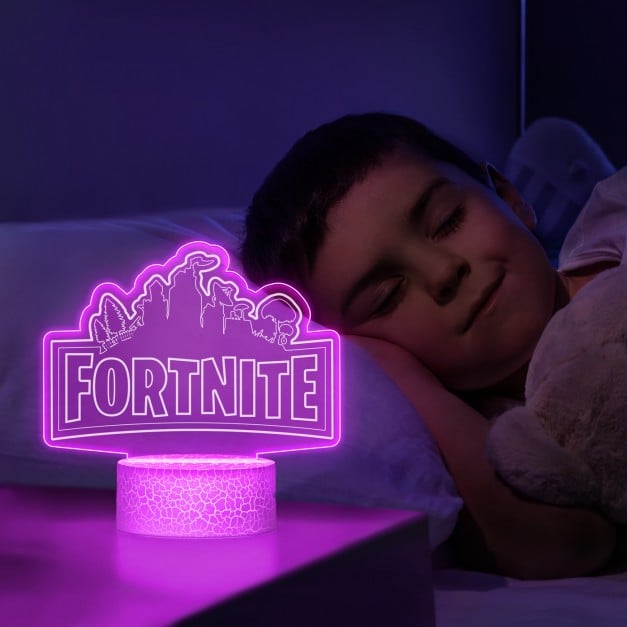 Nachtlicht mit buntem Aufdruck und LED-Sockel Fortnite