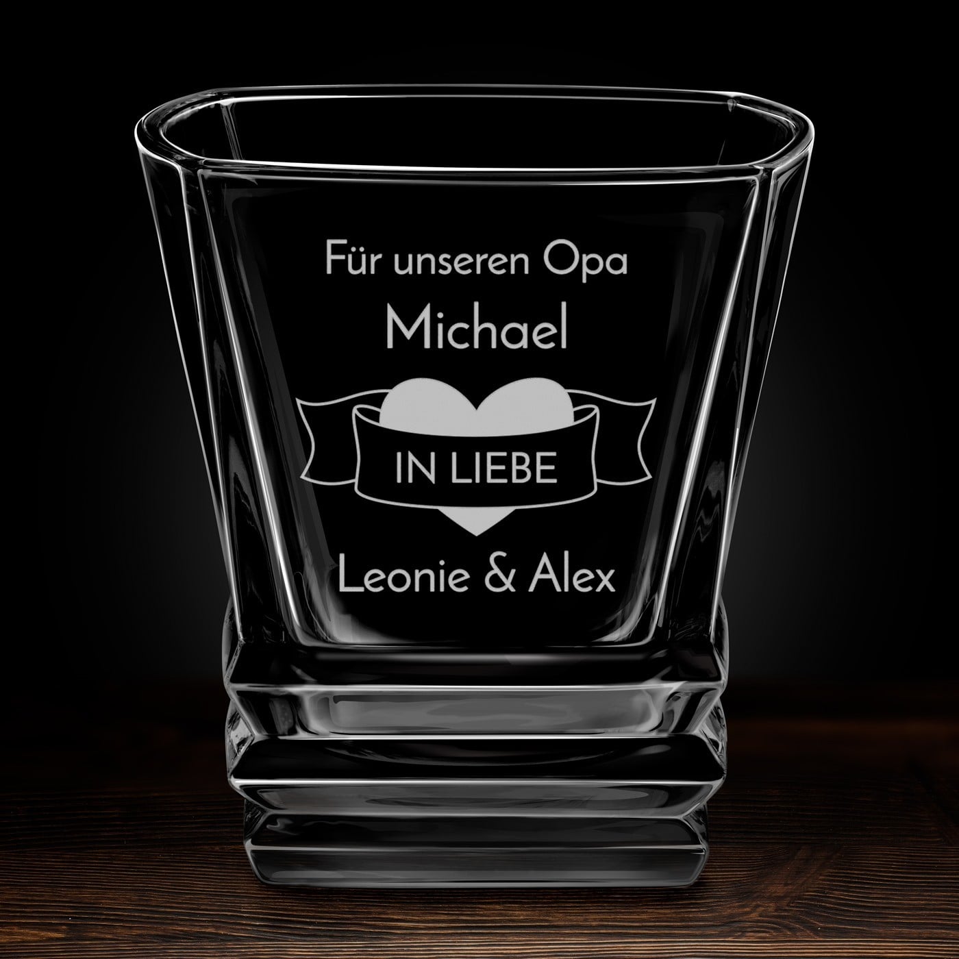 Geometric Whisky Glas mit Gravur zum Großvatertag