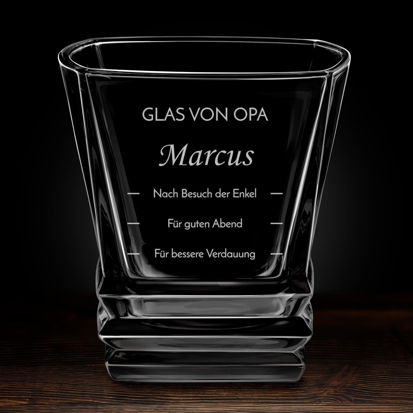 Geometric Whisky Glas mit Gravur für Ihren Großvati zum Geburtstag