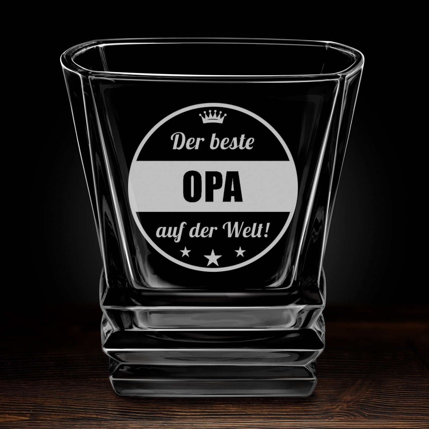 Geometric Whisky Glas mit Gravur zum Opatag