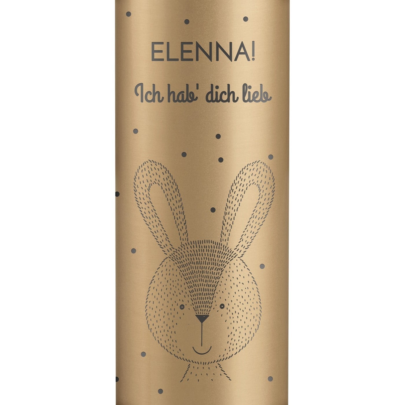 Auslaufsichere Thermosflasche mit Gravur Gold 400 ml für sie ein Mädchen, Ihre Freundin zum Geburtstag