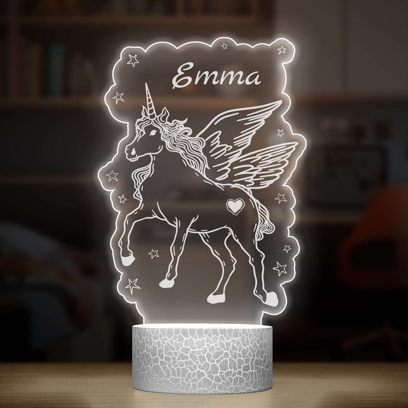 Nachtlicht mit buntem Aufdruck und LED-Sockel für sie ein Mädchen zum Ehrentag