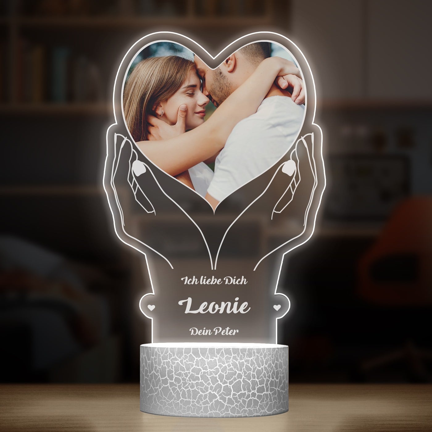 Nachtlicht mit buntem Aufdruck und LED-Sockel für Ihre Freundin Ehefrau zum Valentinstag