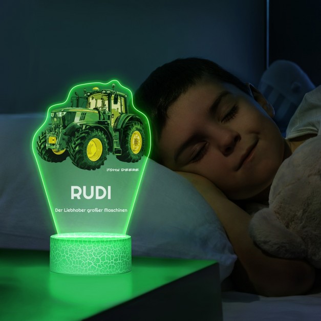 Nachtlicht mit buntem Aufdruck und LED-Sockel für einen Fahrer Traktorfan Farmer Bauer Landwirt