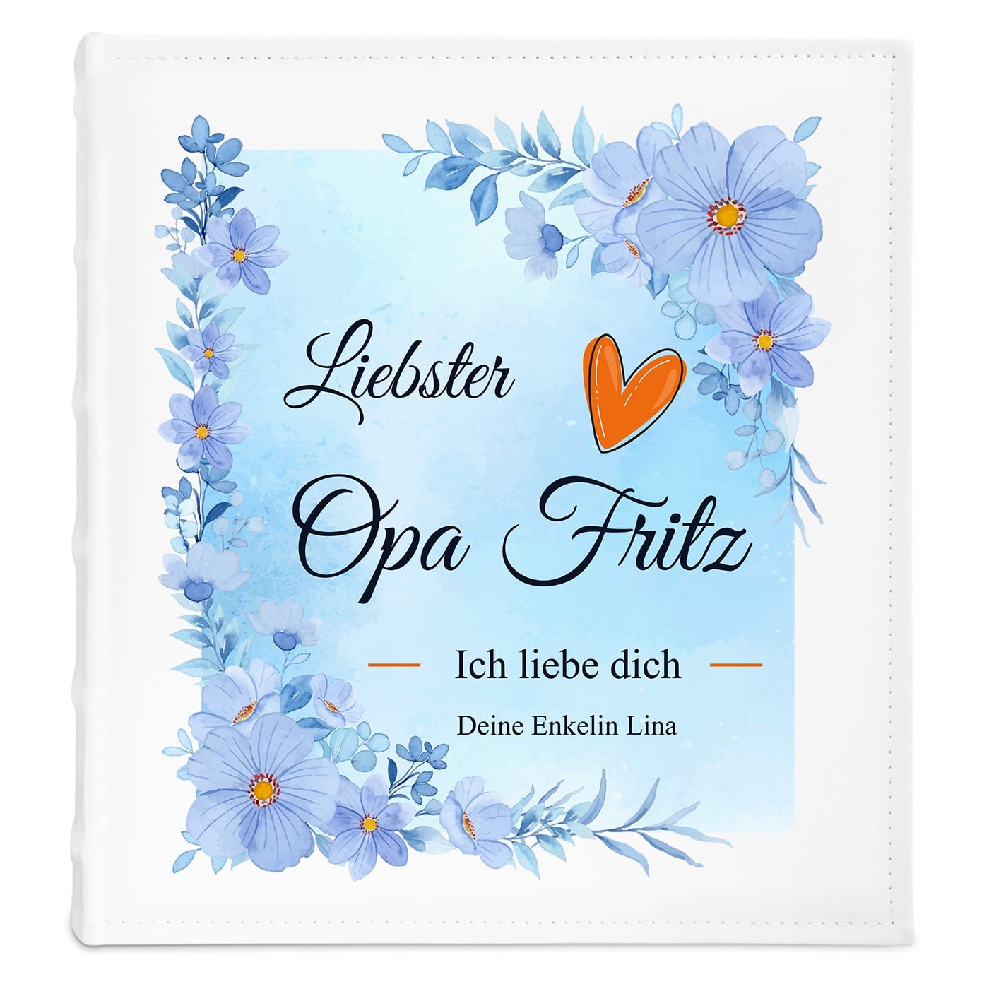 Fotoalbum zum Einkleben mit Aufdruck und eigenem Cover-Foto für Ihren Großvater zum Geburtstag