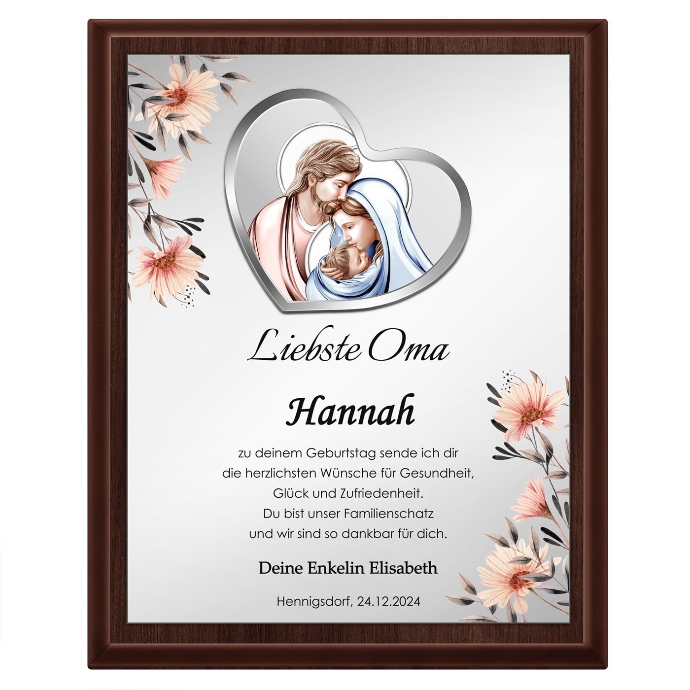 Personalisierte Holztafel mit Aufdruck für Ihre Oma zum Geburtstag