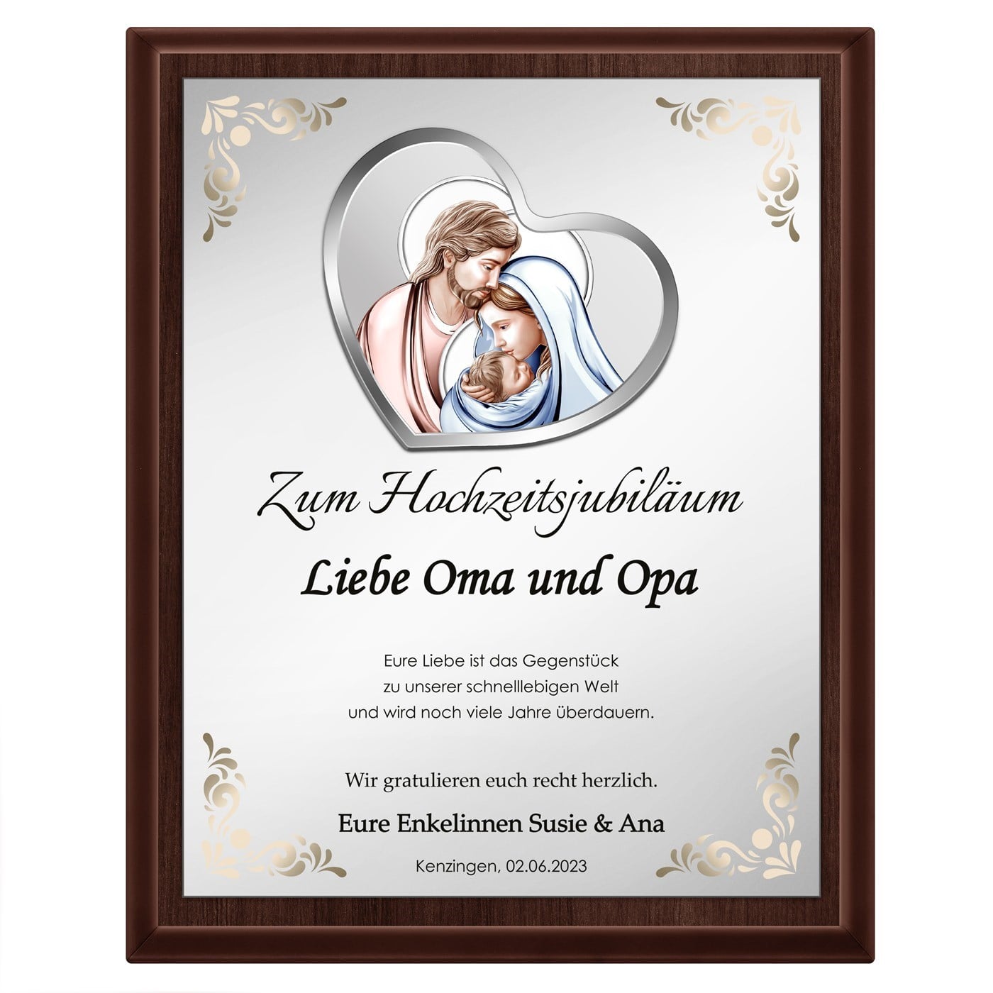 Personalisierte Holztafel mit Aufdruck für Ihre Großeltern zum Jahrestag, Hochzeitstag