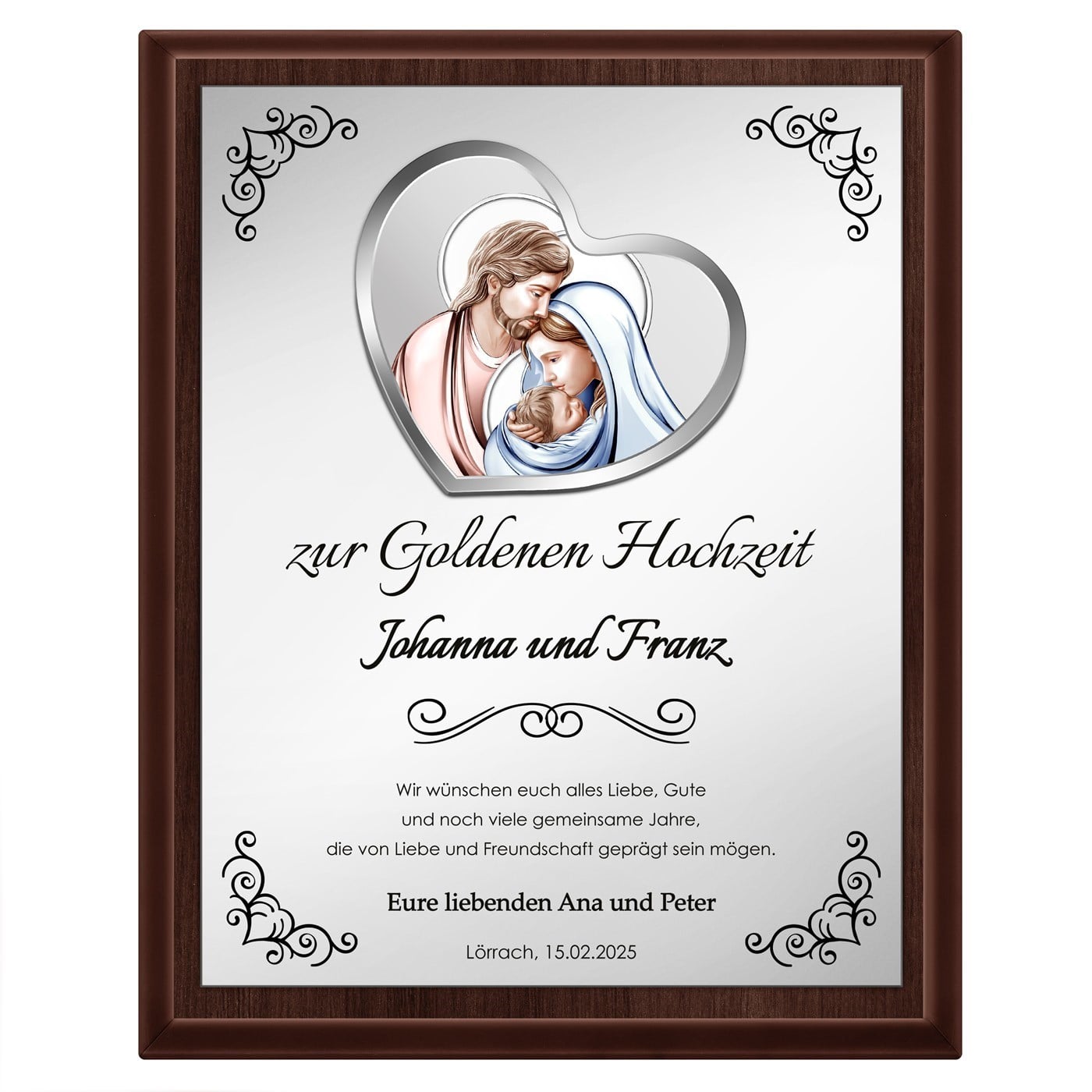 Personalisierte Holztafel mit Aufdruck für Ihre Eltern zur goldenen Hochzeit