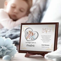 Personalisierte Holztafel mit Aufdruck für Ihren Patensohn zur Taufe