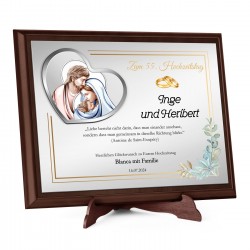 Personalisierte Holztafel mit Aufdruck für ein Ehepaar zum 55. Hochzeitstag