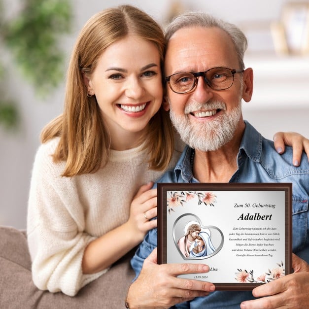 Personalisierte Holztafel mit Aufdruck für Ihren Großvater zum Geburtstag