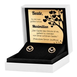 Kreis Ohhringe mit Zirkonia aus 333er Gold in exklusiver Geschenkbox mit Gravur