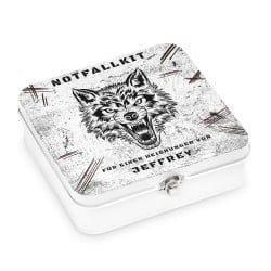 Weiße Metall-Lunchbox mit Aufdruck für ihn