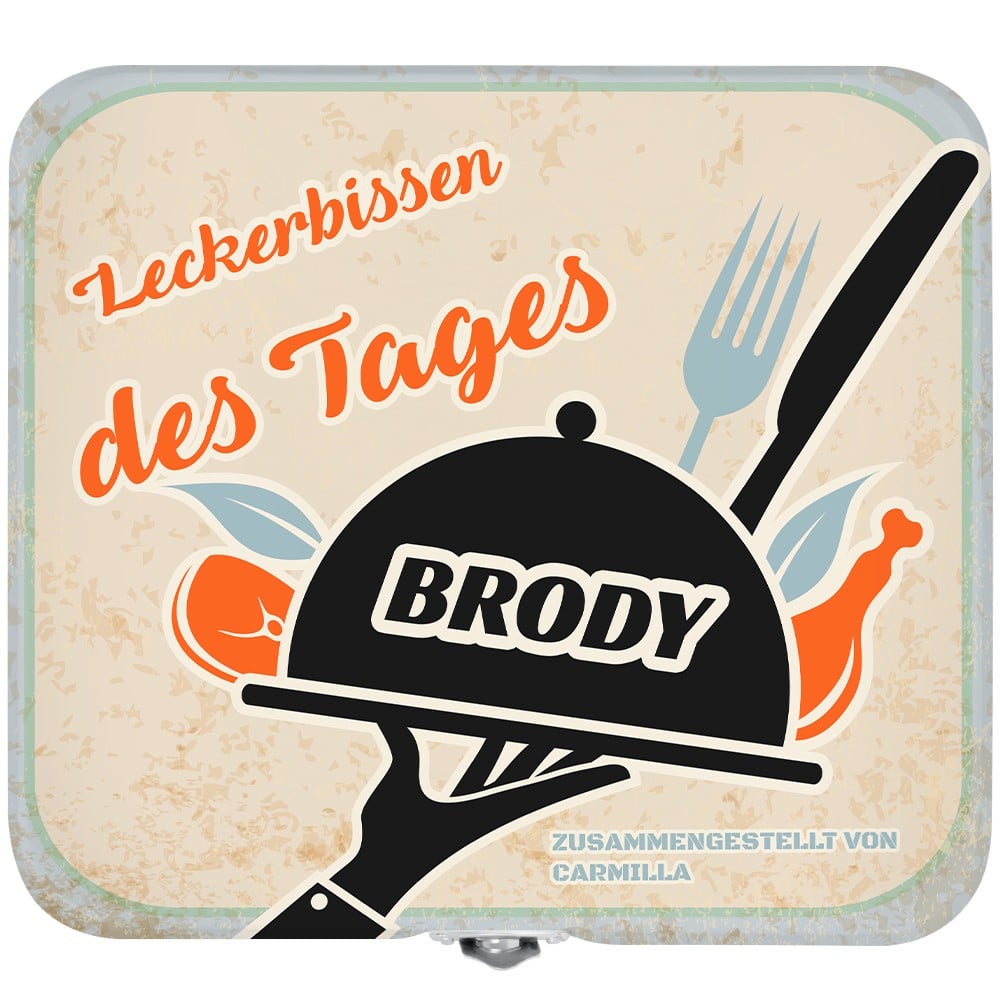 Weiße Metall-Lunchbox mit Aufdruck für Ihren Mann