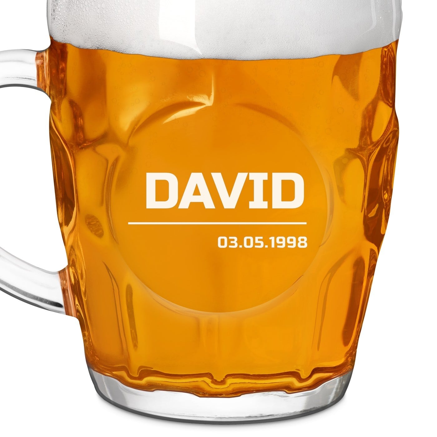 Bierkrug mit Gravur für einen Mann zur Geburtstagsfeier