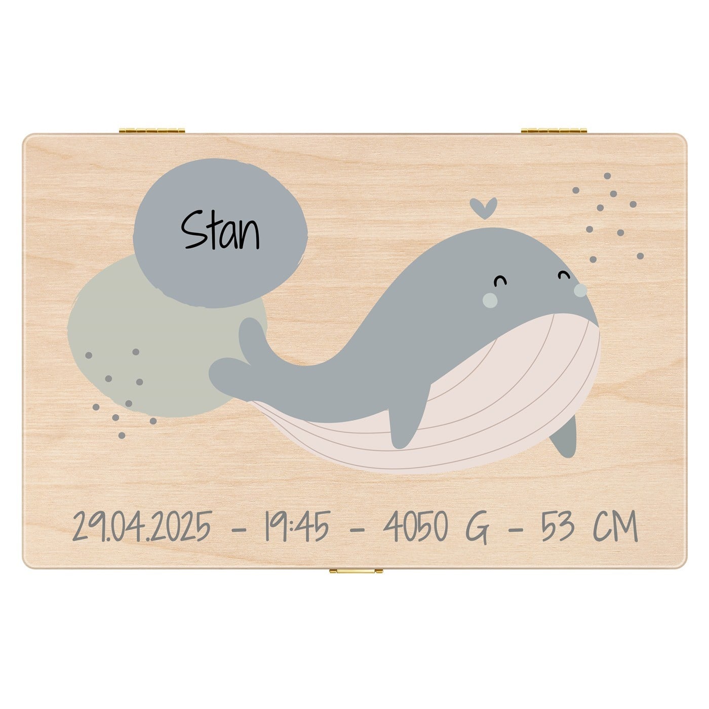 Kreative Erinnerungsbox aus Kiefernholz mit Aufruck für Ihr Baby zur Geburt, zum Geburtstag