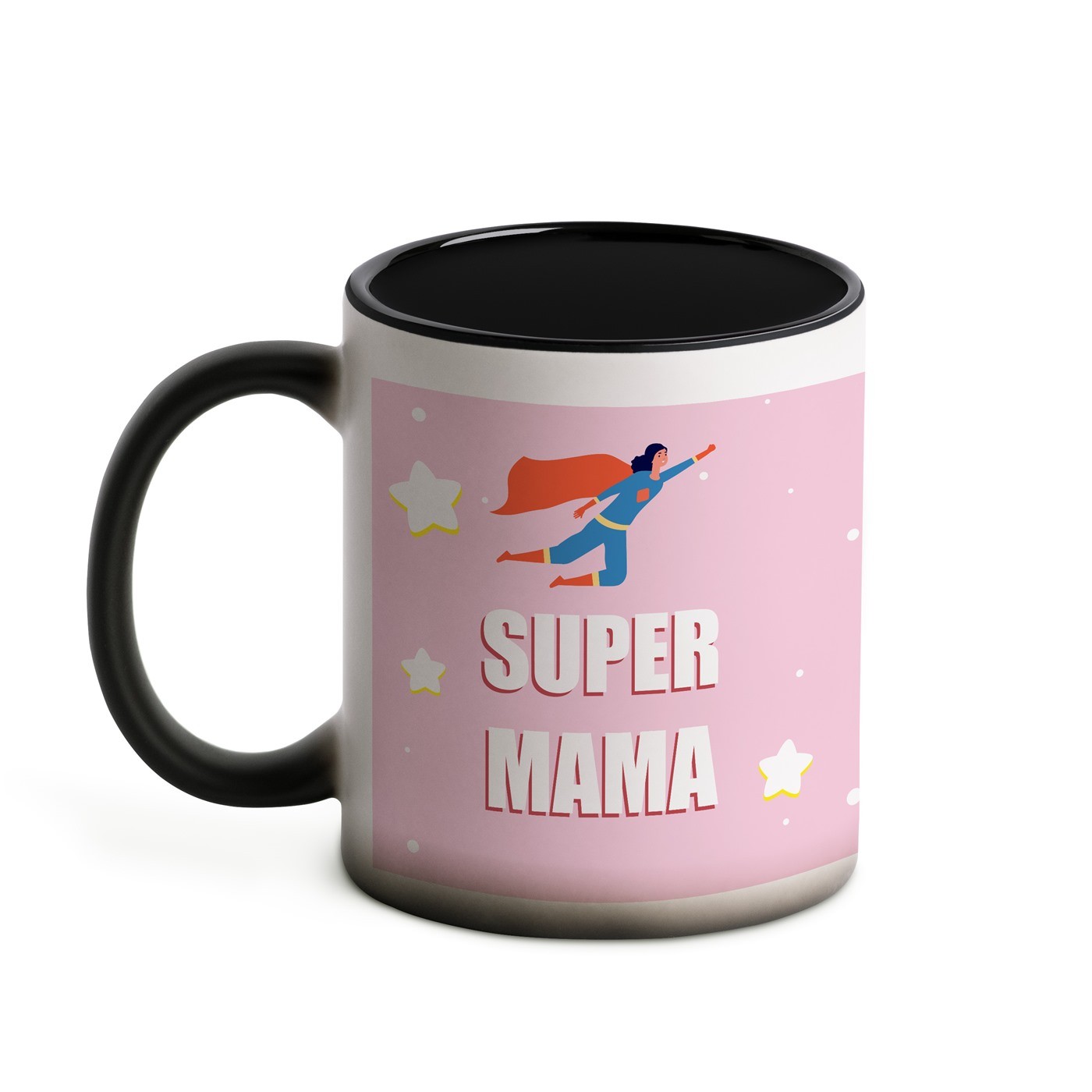 Zauberbecher mit magischem Aufdruck Schwarz-Weiß/Matt für Ihre Mama