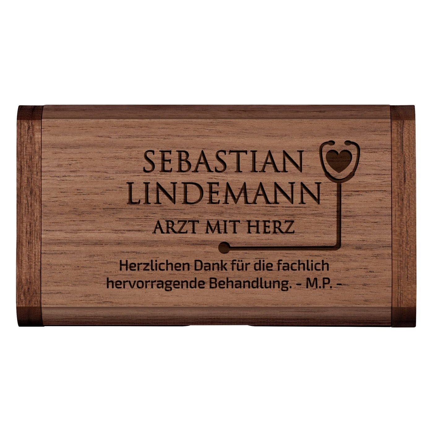 Hölzerner USB-Stick mit Gravur 64 GB für einen Arzt